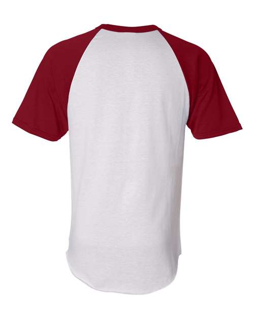 Augusta Sportswear 423 Adult Short-Sleeve Baseball Jersey #color_WHITE/ RED