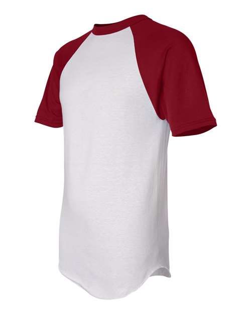 Augusta Sportswear 423 Adult Short-Sleeve Baseball Jersey #color_WHITE/ RED