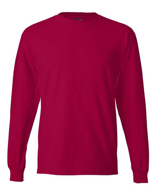 Hanes 5186 Adult Long-Sleeve Beefy-T #color_DEEP RED