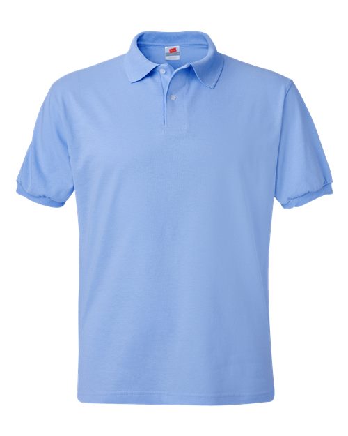 Hanes 054 Adult 50/50 EcoSmart Jersey Knit Polo #color_LIGHT BLUE