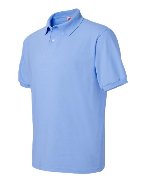 Hanes 054 Adult 50/50 EcoSmart Jersey Knit Polo #color_LIGHT BLUE