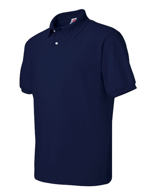 Hanes 054 Adult 50/50 EcoSmart Jersey Knit Polo #color_NAVY