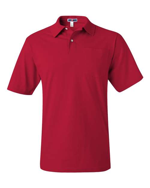 Jerzees 436P Adult SpotShield Pocket Jersey Polo #color_TRUE RED