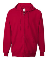 Hanes F280 Adult Ultimate Cotton 90/10 Full-Zip Hooded Sweatshirt #color_DEEP RED