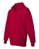Hanes F280 Adult Ultimate Cotton 90/10 Full-Zip Hooded Sweatshirt #color_DEEP RED