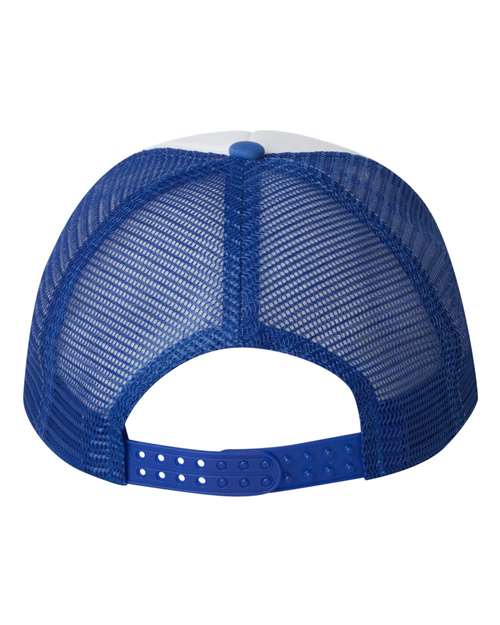Valucap VC700 Foam Mesh-Back Trucker Cap #color_White/ Royal