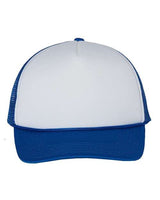 Valucap VC700 Foam Mesh-Back Trucker Cap #color_White/ Royal