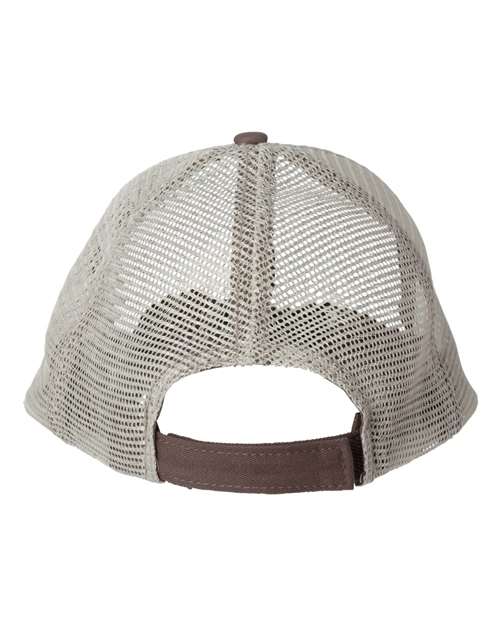 Valucap AH80 Bio-Washed Trucker Cap #color_Brown/ Khaki
