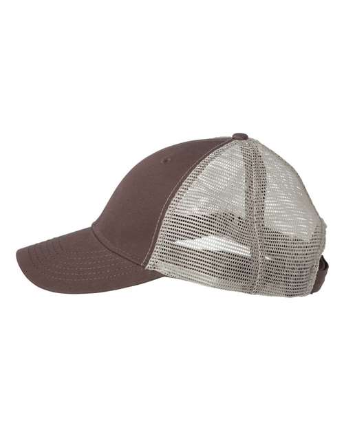 Valucap AH80 Bio-Washed Trucker Cap #color_Brown/ Khaki