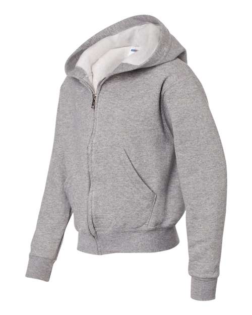 Jerzees 993B Youth NuBlend Fleece Full-Zip Hooded Sweatshirt #color_OXFORD