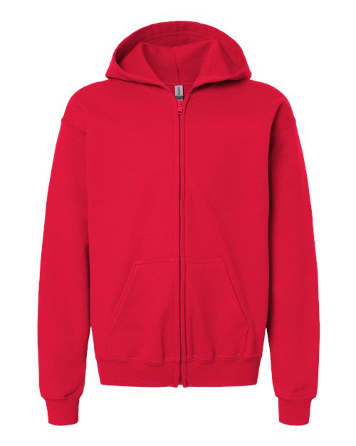 Gildan G186B Youth Heavy Blend 50/50 Full-Zip Hooded Sweatshirt #color_RED