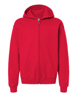 Gildan G186B Youth Heavy Blend 50/50 Full-Zip Hooded Sweatshirt #color_RED