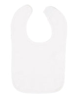 Rabbit Skins 1003 Infant Contrast Trim Terry Bib #color_WHITE/ WHITE