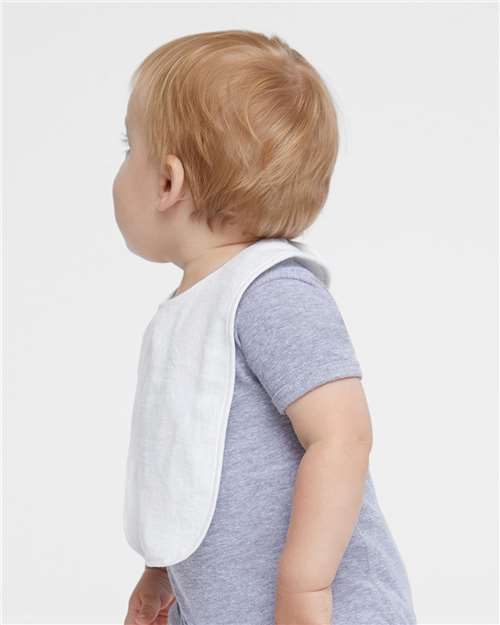 Rabbit Skins 1003 Infant Contrast Trim Terry Bib #color_WHITE/ WHITE