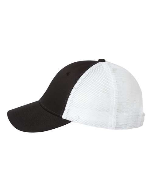 Valucap VC400 Mesh-Back Twill Trucker Cap #color_Black/ White