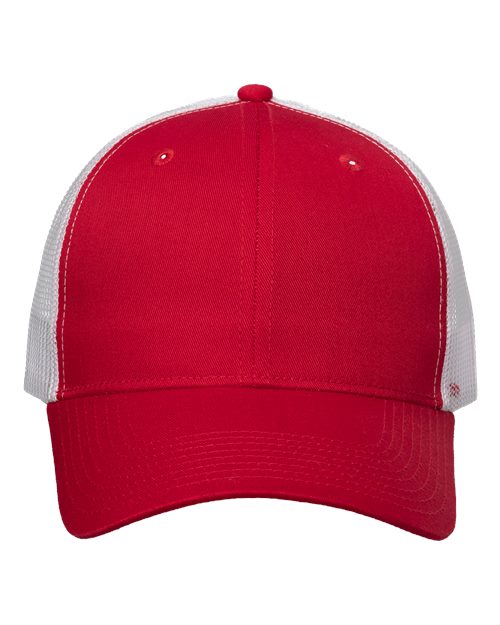 Valucap VC400 Mesh-Back Twill Trucker Cap #color_Red/ White