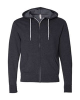 Independent Trading Co. AFX90UNZ Lightweight Full-Zip Hooded Sweatshirt #color_Charcoal Heather