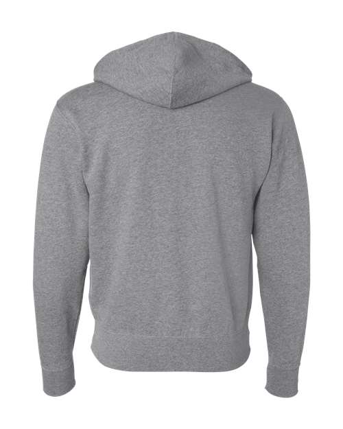 Independent Trading Co. AFX90UNZ Lightweight Full-Zip Hooded Sweatshirt #color_Gunmetal Heather