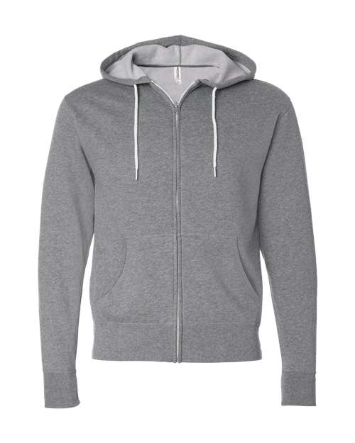Independent Trading Co. AFX90UNZ Lightweight Full-Zip Hooded Sweatshirt #color_Gunmetal Heather