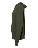 Independent Trading Co. PRM90HTZ Heathered French Terry Full-Zip Hooded Sweatshirt #color_Olive Heather