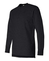J America JA8244 Men's Vintage Brushed Jersey Henley #color_BLACK