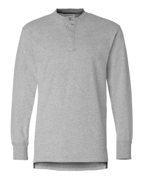 J America JA8244 Men's Vintage Brushed Jersey Henley #color_OXFORD