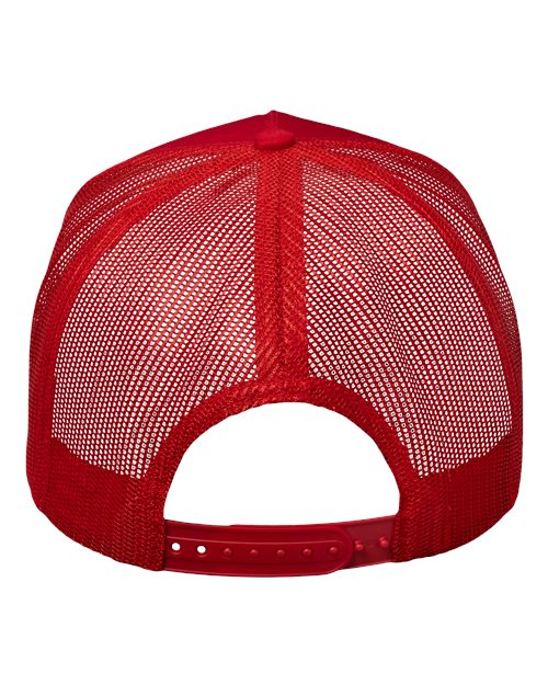 Valucap 8804H Five-Panel Trucker Cap #color_Red