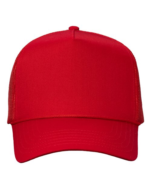 Valucap 8804H Five-Panel Trucker Cap #color_Red