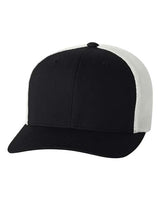 Flexfit 6511 Adult 6-Panel Trucker Hat #color_BLACK/ WHITE