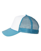 Valucap VC700 Foam Mesh-Back Trucker Cap #color_White/ Baby Blue