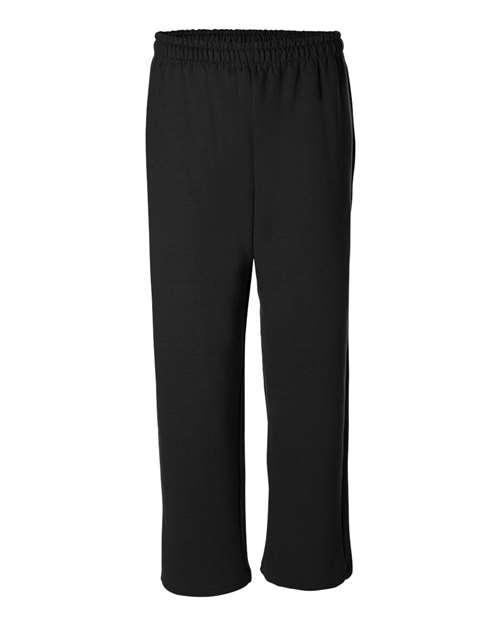 Gildan G184 Adult Heavy Blend Adult 50/50 Open-Bottom Sweatpant #color_BLACK