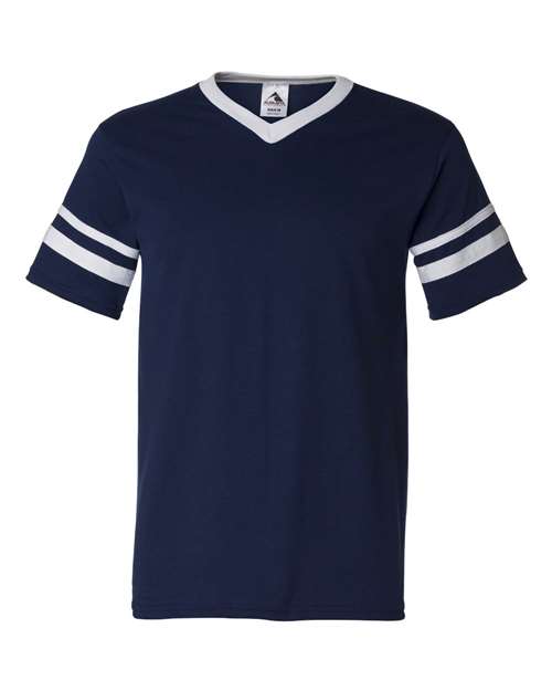 Augusta Sportswear 360 Adult Sleeve Stripe Jersey #color_NAVY/ WHITE