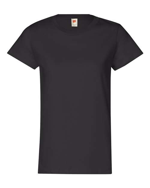 Hanes 5680 Ladies' Essentials Relaxed Fit T-Shirt #color_BLACK