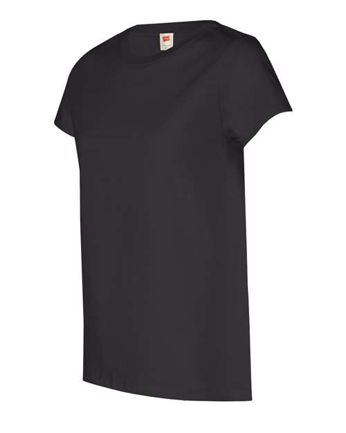Hanes 5680 Ladies' Essentials Relaxed Fit T-Shirt #color_BLACK