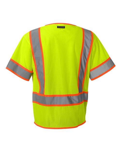Kishigo 1242-1243 Ultra-Cool Six-Pocket Mesh Surveyor’s Vest #color_Lime