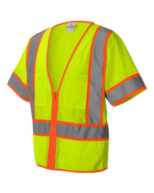 Kishigo 1242-1243 Ultra-Cool Six-Pocket Mesh Surveyor’s Vest #color_Lime