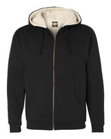Independent Trading Co. EXP40SHZ Sherpa-Lined Full-Zip Hooded Sweatshirt #color_Black/ Natural