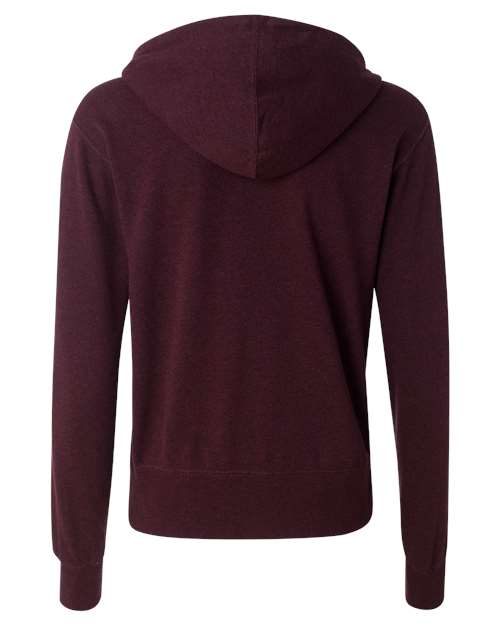 Independent Trading Co. PRM90HTZ Heathered French Terry Full-Zip Hooded Sweatshirt #color_Burgundy Heather