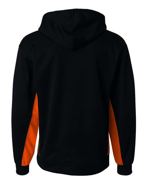 Badger 1454 Performance Fleece Hooded Sweatshirt #color_Black/ Burnt Orange