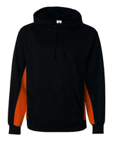 Badger 1454 Performance Fleece Hooded Sweatshirt #color_Black/ Burnt Orange