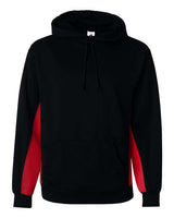 Badger 1454 Performance Fleece Hooded Sweatshirt #color_Black/ Red