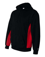 Badger 1454 Performance Fleece Hooded Sweatshirt #color_Black/ Red