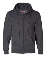 Bayside BA900 Adult  9.5oz., 80% cotton/20% polyester Full-Zip Hooded Sweatshirt #color_CHARCOAL HTHR