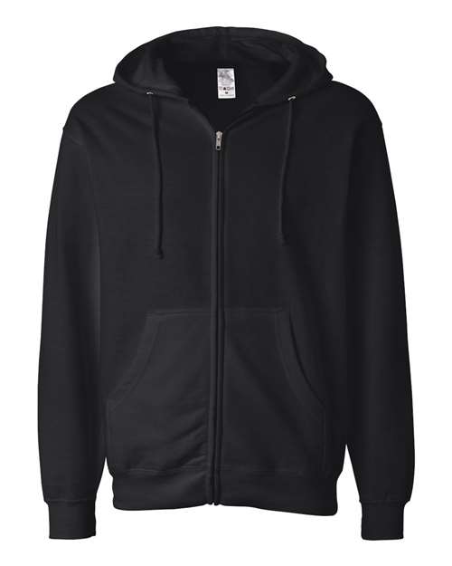 Independent Trading Co. SS4500Z Midweight Full-Zip Hooded Sweatshirt #color_Black