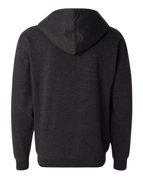 Independent Trading Co. SS4500Z Midweight Full-Zip Hooded Sweatshirt #color_Charcoal Heather