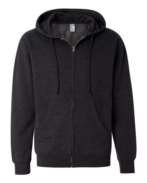 Independent Trading Co. SS4500Z Midweight Full-Zip Hooded Sweatshirt #color_Charcoal Heather
