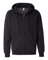 Independent Trading Co. SS4500Z Midweight Full-Zip Hooded Sweatshirt #color_Charcoal Heather