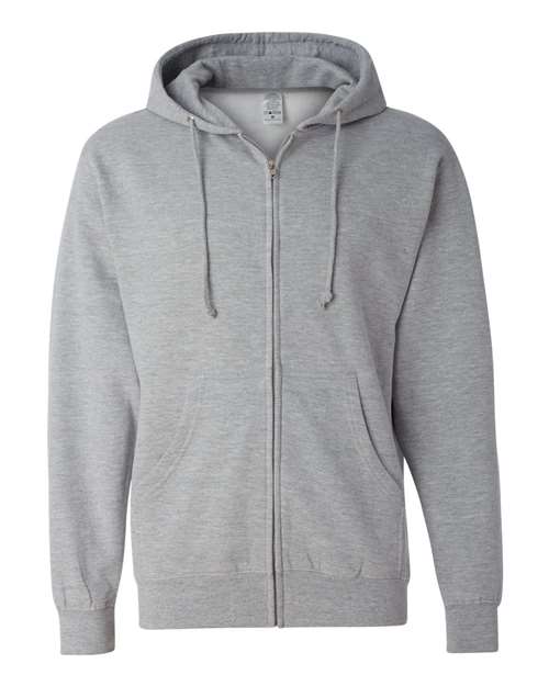 Independent Trading Co. SS4500Z Midweight Full-Zip Hooded Sweatshirt #color_Grey Heather