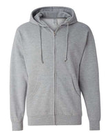 Independent Trading Co. SS4500Z Midweight Full-Zip Hooded Sweatshirt #color_Grey Heather