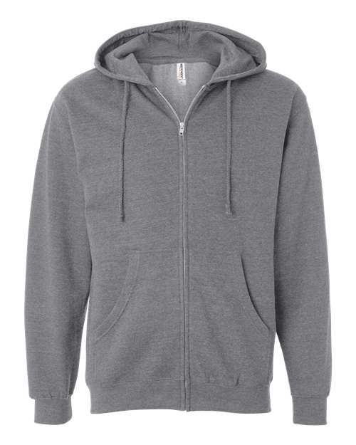 Independent Trading Co. SS4500Z Midweight Full-Zip Hooded Sweatshirt #color_Gunmetal Heather